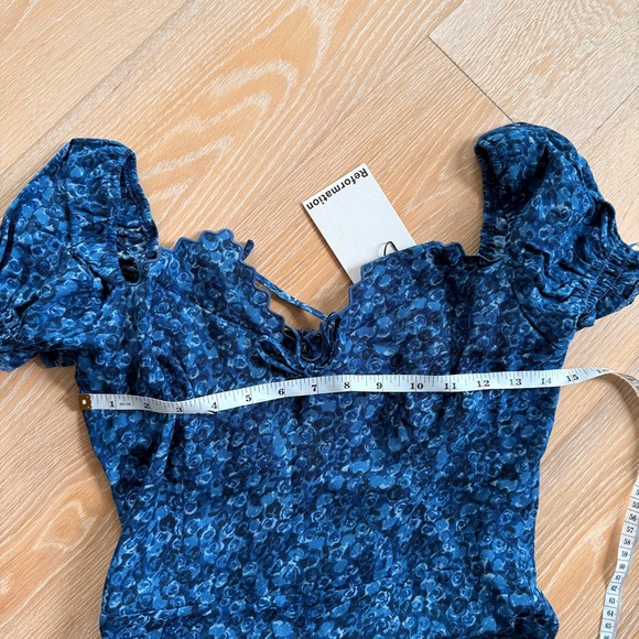 Reformation Shyla Blue Rose Midi Dress - Picture 8 of 10